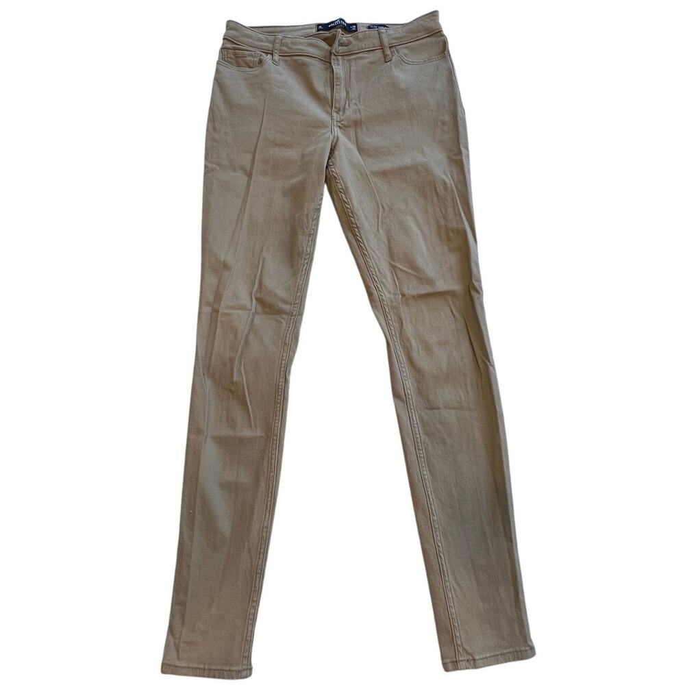 Hollister Women's‎ Beige Mid Rise Super Skinny Classic Stretch Denim Jeans Sz 9L